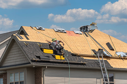 Roofers installing new roof on beavercreek ohio home