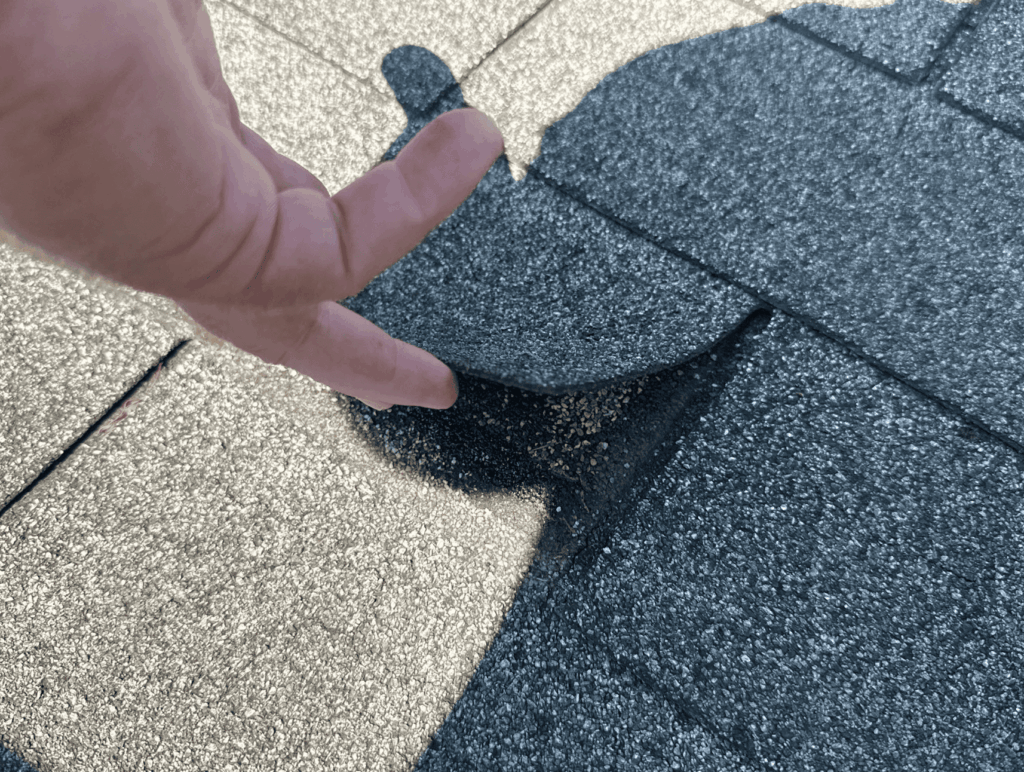 Worn out shingle on roof in beavercreek ohio