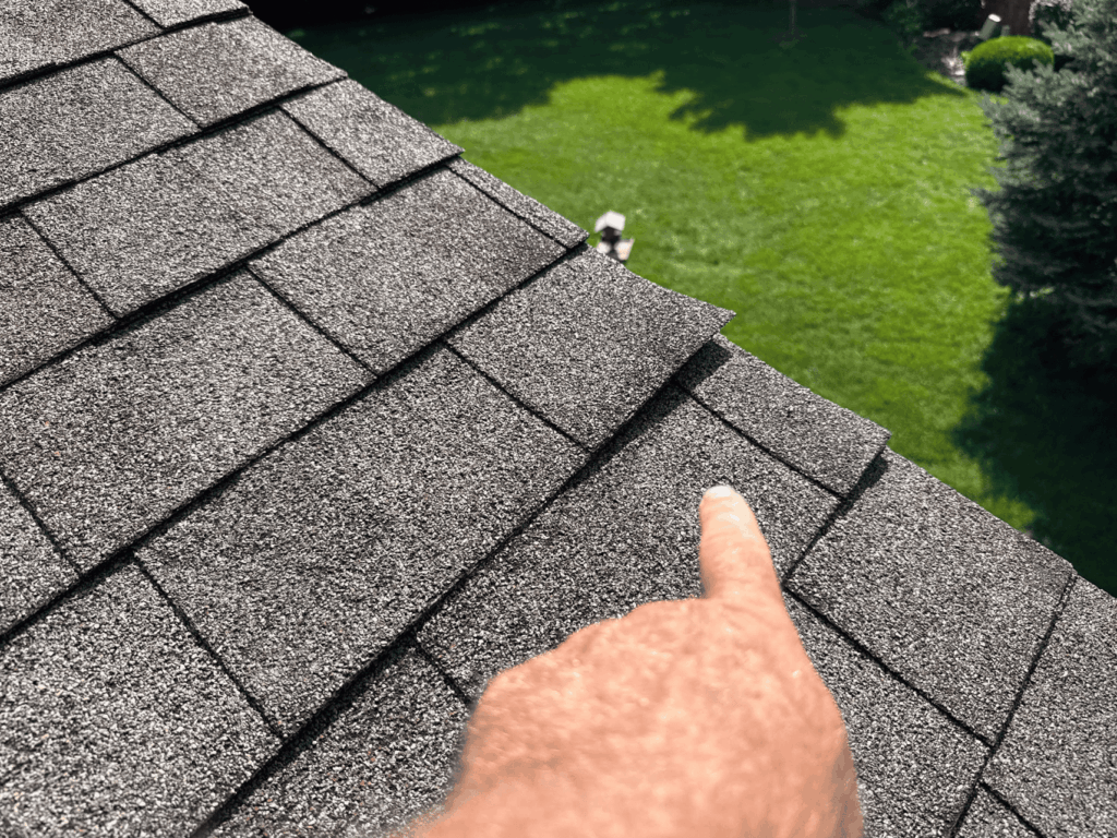 Roof with curling shingle in beavercreek ohio