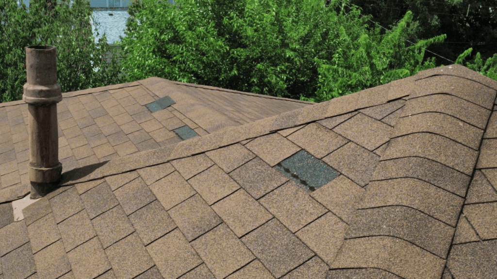Roof with missing shingle in beavercreek ohio